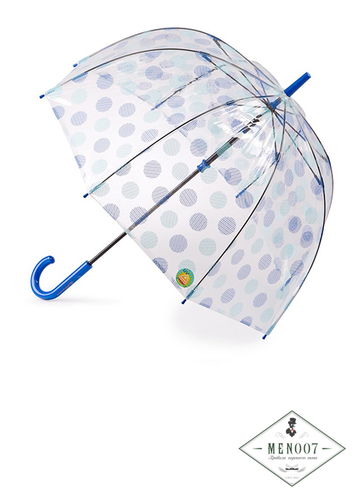Зонт женский трость Fulton L787-3114 HeartSpotBlue (Горох)