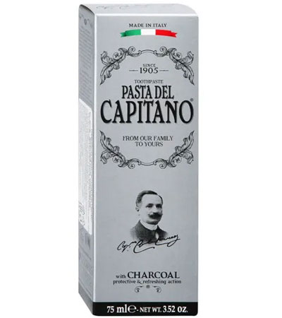 Зубная паста Древесный уголь Pasta del Capitano 1905 Charcoal / 1905  С древесным углем -75мл.