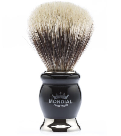 Бритвенный набор Mondial: станок MACH3, помазок, крем для бритья Mandorla (Миндаль), цвет черный GB-FIZ-BL-STK-M3-M