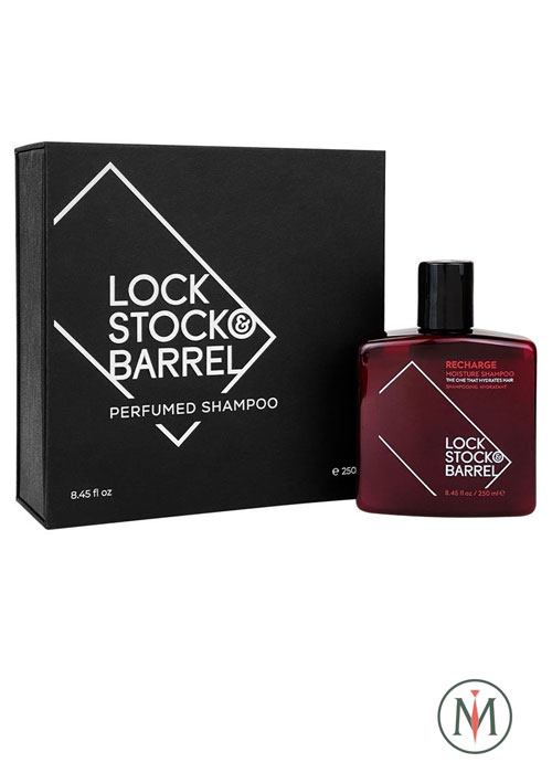 Парфюмированный мужской шампунь для волос увлажняющий Recharge Shampoo в подарочной упаковке Lock Stock & Barrel  -250мл.