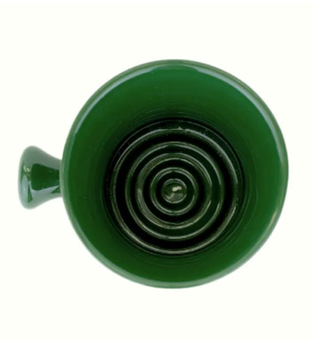Чаша керамическая для бритья с ручкой зелёная, KURT K_40034
