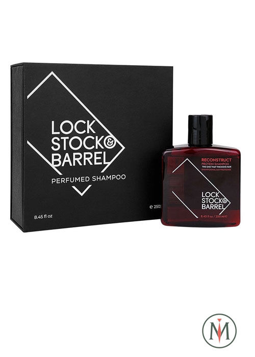Парфюмированный мужской шампунь для волос Reconstruct Shampoo в подарочной упаковке Lock Stock & Barrel 250 мл.