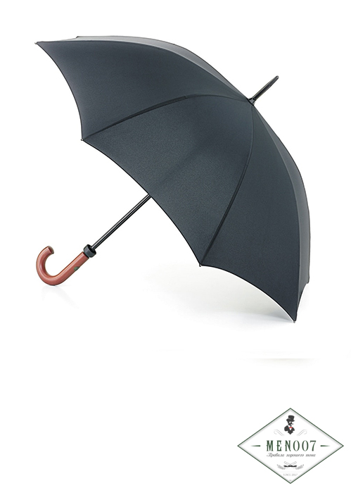 Зонт-трость с увеличенным куполом «Черный», механика, Huntsman, Fulton G813-01