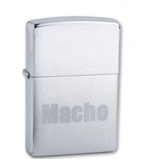 Зажигалка ZIPPO Macho, с покрытием Brushed Chrome, латунь/сталь, серебристая, матовая, 36x12x56 мм