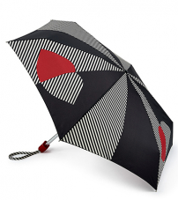 Суперлегкий дизайнерский зонт «Губы и полоски», механика, Lulu Guinness, Tiny, Fulton L717-3254