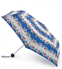 Легкий зонт с круглой рукоятью «Цветы», механика, Superslim, Fulton L553-2507