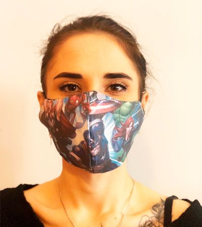 Защитная маска многоразовая "Супер Герой" женская