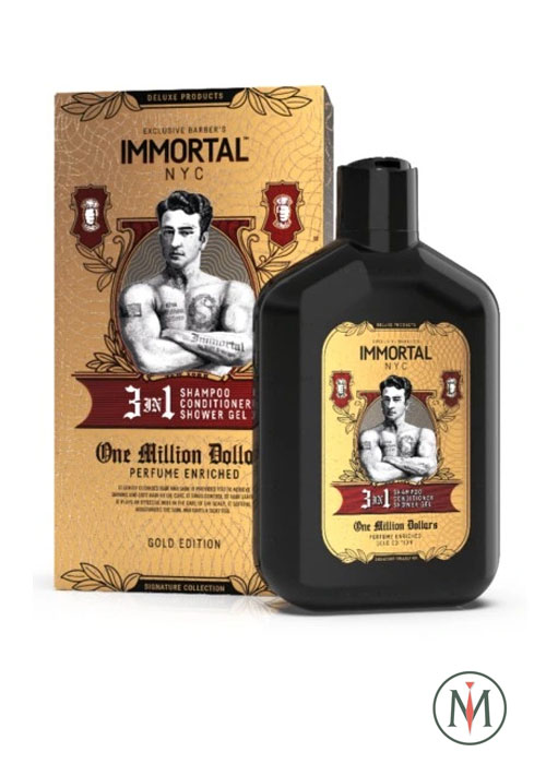 Парфюмированный Шампунь-Кондиционер-Гель для душа 3 IN 1 IMMORTAL Shampoon One Million Dollars  -500 мл.