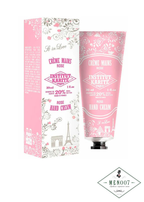 Крем для рук Institut Karite Rose Mademoiselle Light Shea Hand Cream - 30мл.