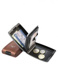 Кошелек TRU VIRTU OYSTER, кофейного цвета, 102x70x27 мм