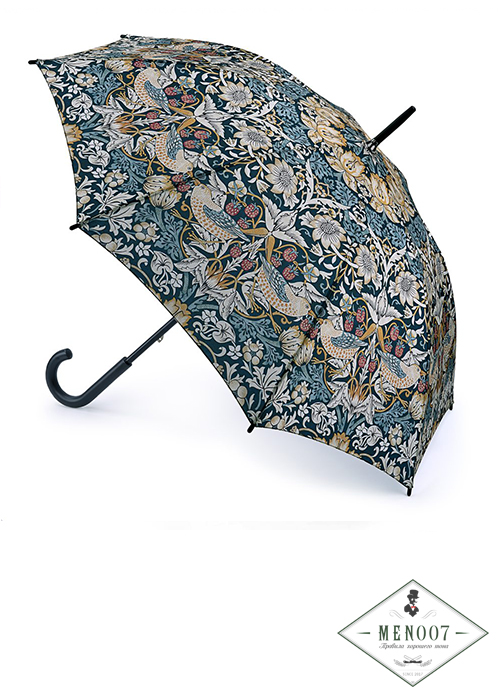 Зонт женский трость Morris Co Fulton L931-3847 StrawberryThief (Птицы)
