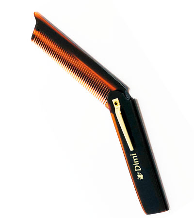 Складная расческа для волос и бороды с зажимом DIMI 190мм.