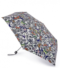 Супертонкий женский зонт «Бабочки и розы», механика, Superslim, Fulton L553-3285