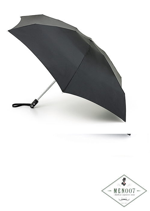 Компактный плоский зонт в 4 сложения с большим куполом, автомат, OpenClose-101, Fulton L369-01