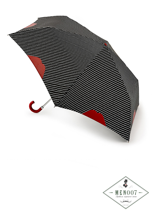 Зонт женский механика Lulu Guinness Fulton L718-3553 Pinstripelip (Полоски и губы)