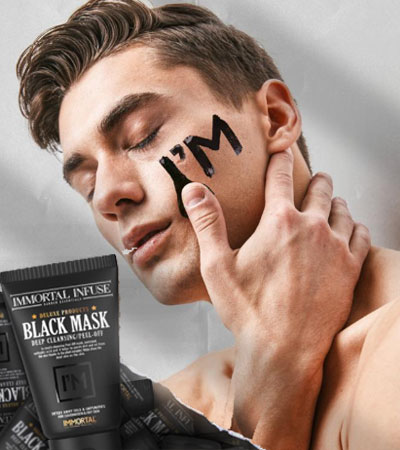 Черная маска для лица IMMORTAL INFUSE  BLACK MASK -150мл.
