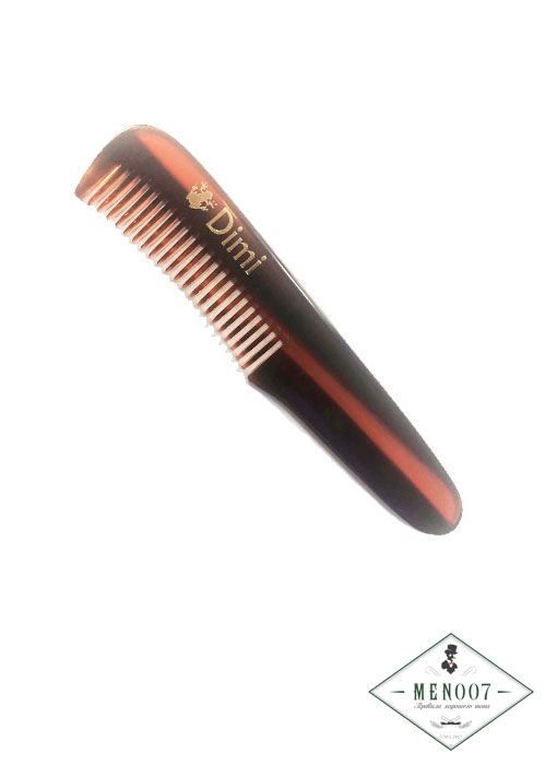 Маленькая расческа-гребень с ручкой для бороды и усов DIMI , 112 мм (039)