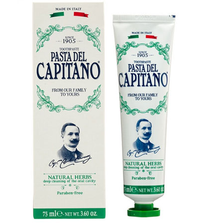 Зубная паста натуральные травы Pasta del Capitano Natural Herbs / 1905 Натуральные Травы -75мл.