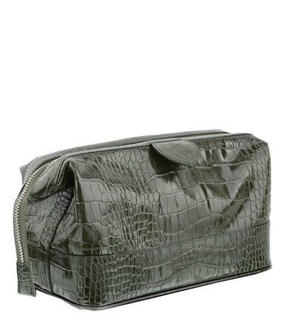Косметичка мужская Truefitt & Hill Gentleman's Wash Bag / Зелёный крокодил