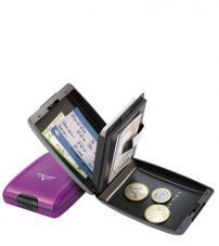 Кошелек TRU VIRTU OYSTER, лилового цвета, 102x70x27 мм
