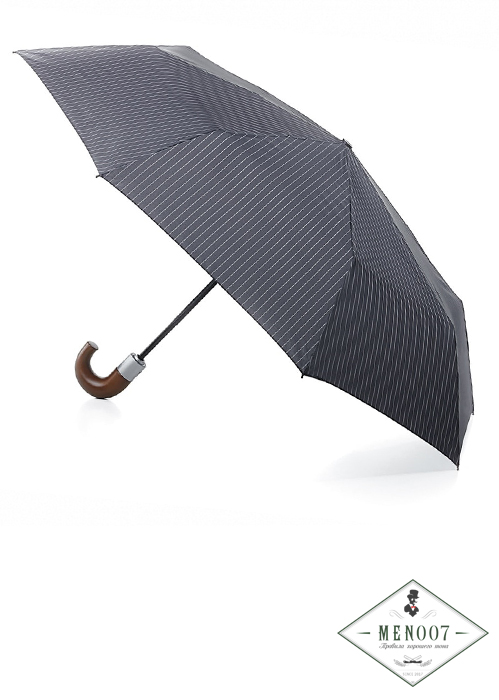 Элегантный мужской зонт, серый в тонкую полоску, автомат, Chelsea, Fulton G818-1682