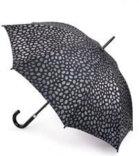 Зонт женский трость Lulu Guinness Fulton L764-3555 PewterSctteredLip (Губы серебро)
