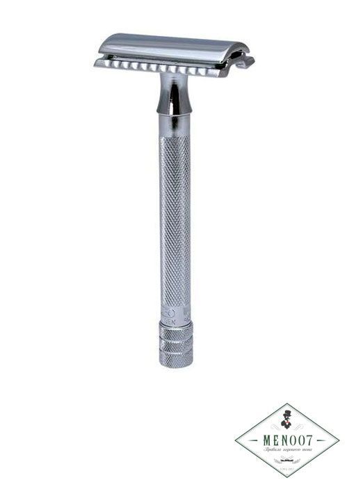 Станок Т- образный для бритья MERKUR-23C хромированный, с удлиненной ручкой, лезвие в комплекте