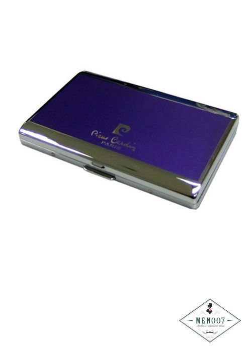 Портсигар Pierre Cardin, сплав цинка, покрытие хром + матовый фиолетовый лак, расчитан на 7 стандартных сигарет
