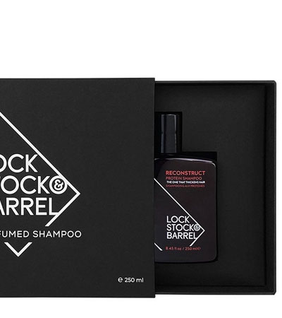 Парфюмированный мужской шампунь для волос Reconstruct Shampoo в подарочной упаковке Lock Stock & Barrel 250 мл.
