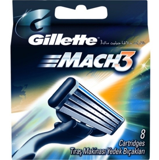 Gillette Mach3  сменные кассеты картонная коробочка (8 шт)