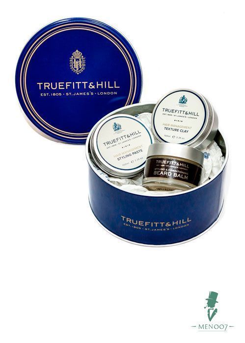 Подарочный набор для бороды и волос Truefitt Hiil (STYLING SET MAT BLUE)