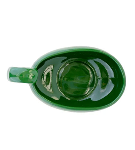 Чаша керамическая для бритья с ручкой овальной формы зелёного цвета, KURT  K_40047