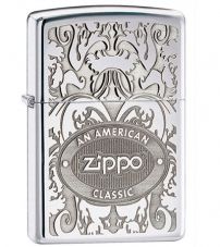 Зажигалка ZIPPO Crown Stamp™ с покрытием High Polish Chrome, латунь/сталь, серебристая, глянцевая, 36x12x56 мм