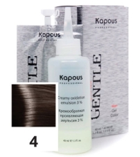 Гель-краска для волос для мужчин без аммония,Kapous 4-коричневый, 40 мл+40 мл