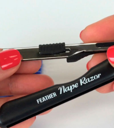 Профессиональная шаветта со сменными лезвиями Feather Nape Razor NR-K, черная