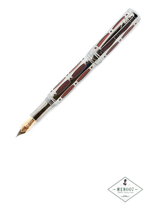 Перьевая ручка Pierre Cardin THE ONE (Цвет серебристый c красным)