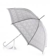Зонт женский трость Fulton L600-1448 WhiteDevoreLace (Белые цветы)