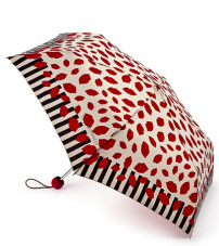 Дизайнерский женский зонт «Полоска по краю», механика, Lulu Guinness, Superslim, Fulton L718-3256