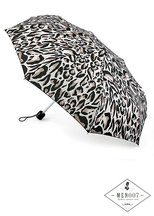Легкий женский зонт с большим куполом «Леопард», механика, Minilite, Fulton L354-3036