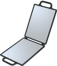 Зеркало заднего вида DEWAL,пластик,черное,складное, с двумя ручками 23х30см