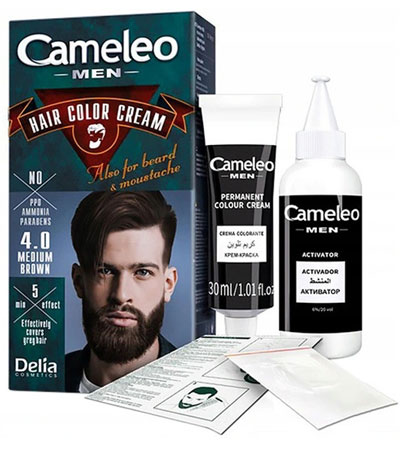 Мужская краска для волос Cameleo Men Hair Color Cream Med.Brown (Каштановый)