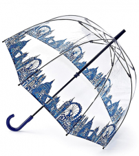 Прозрачный женский зонт-трость «Лондон», механика, Birdcage, Fulton L042-3042