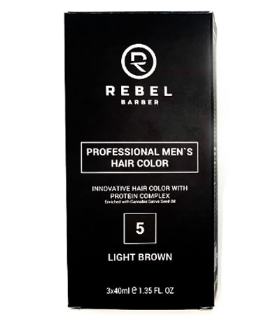 Профессиональная мужская краска для волос REBEL BARBER Light Brown (5) 3 х 40 мл