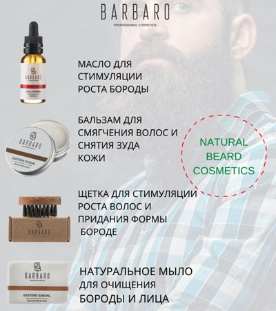 Набор для роста бороды BARBARO Beard Set
