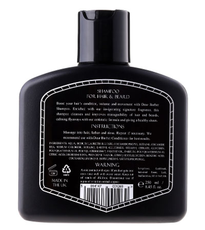 Шампунь для волос и бороды Dear Barber Shampoo -250гр.