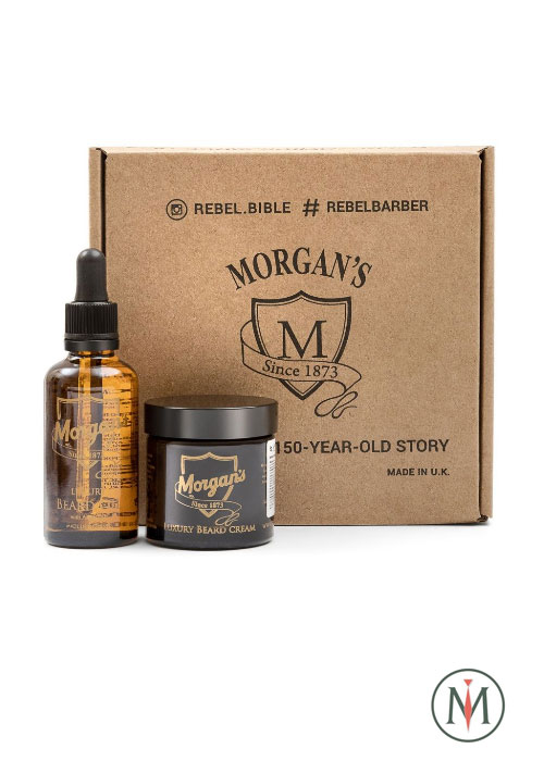 Подарочный премиальный набор масло + крем для бороды и усов Morgan's Beard Gift Set