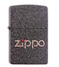 Зажигалка ZIPPO Classic с покрытием Iron Stone™, латунь/сталь, серая с надписью "ZIPPO", матовая, 36x12x56 мм
