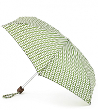 Легкий плоский зонт «Листья зеленые», механика, Orla Kiely, Tiny, Fulton L744-2575