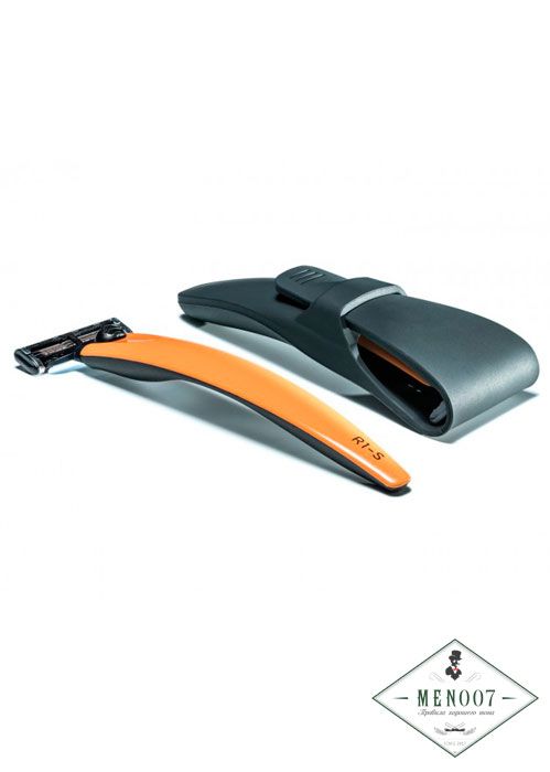Подарочный набор Bolin Webb R1, бритва R1-S оранжевая, дорожный чехол