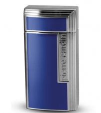Зажигалка Pierre Cardin газ. для сигар,с гильотиной,сплав цинка,хром с гравировировкой + синий лак,1,6х3,5х7,0см